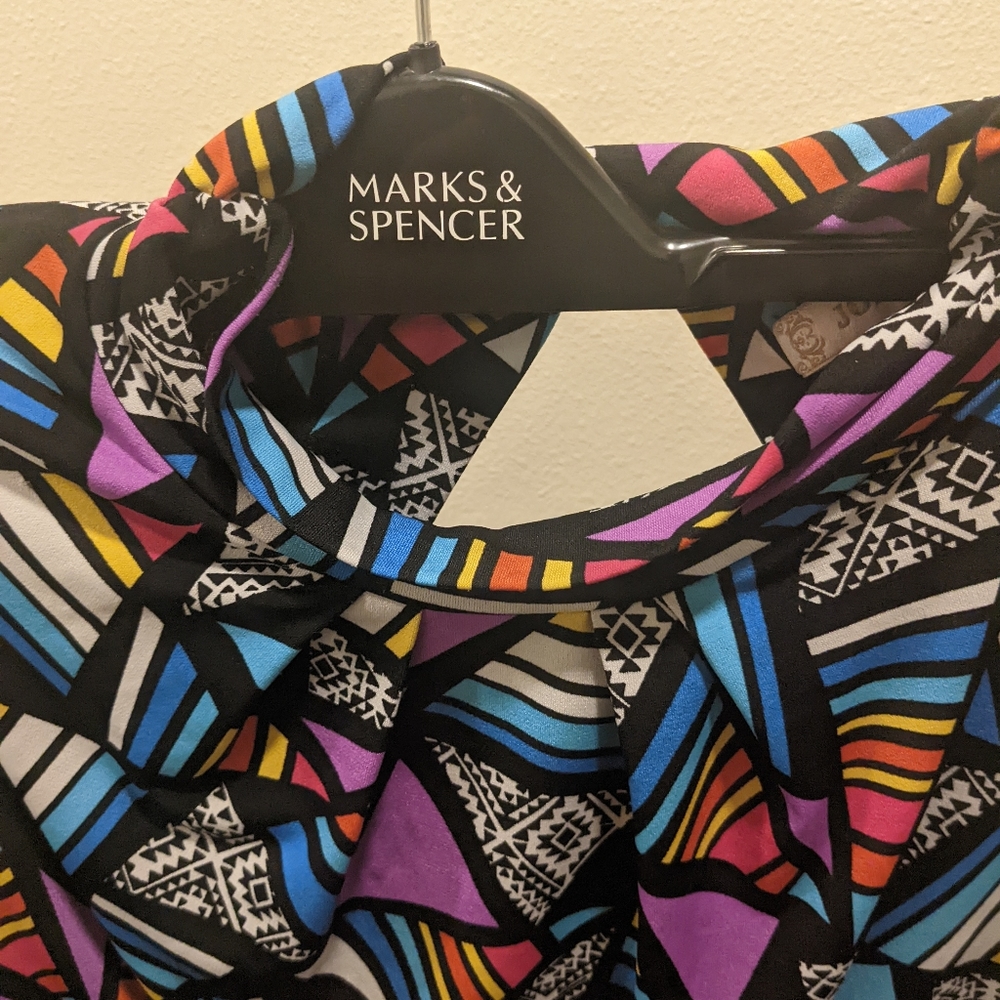 Jolie Moi UK 12 (US 8) Retro Twist Bodycon Royal Multi - Picture 10 of 12